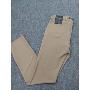 Ballin Pants Mens 36 Beige Bi Stretch Gab Unhemmed Flat Front Comfort Waist NWT